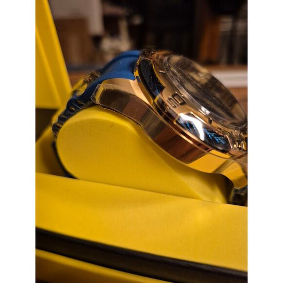 Invicta Bolt 50 mm Gold Tone Case Blue Dial Skeleton Hands Blue Silicone Straps main image 5